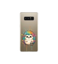 Samsung Galaxy Note 8 ile Uyumlu Splash Kirpi Tasarımlı Şeffaf Silikon Kılıf
