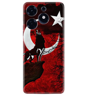 Tecno Spark 10 Pro Kılıf Resimli Desenli Baskılı Silikon Wolf and Moon 2 1381
