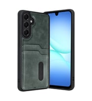 Samsung Galaxy A17 5g Sara Kartvizitli Deri Kılıf - Yeşil