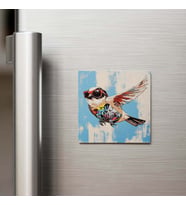 Sparrow - Serçe - Güneş Gözlüklü Style - Buzdolap Magneti - 9x9 Cm