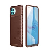 Oppo Reno 4 Lite Kılıf Esnek Soft Karbon Tasarım Legion Serisi (Kahverengi)