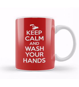 Keep Calm And Wash Your Hands Kupa Bardak Porselen
