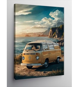Kanvas Tablo Retro Minibüs Ve Sahil