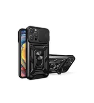 Apple iPhone 16 Pro Kılıf Pars Lens Yüzüklü Silikon - Siyah
