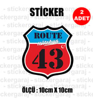 43 kütahya memleket rota gidiş etiket sticker çıkartma - 2 adet - motosiklet araba otomobil kamyon kamyonet cam uyumlu