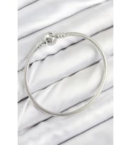 Pirinç Charm Topcuk Model Gümüş Renk Kadın Bileklik 5886