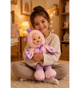 Sevimli Bebek Yüzlü Arı Peluş Oyuncak Arı Kostümlü Büyük Boy Bebek 35 cm