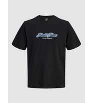JACK JONES Yazı Baskılı Erkek Tişört 12297893 (Siyah)