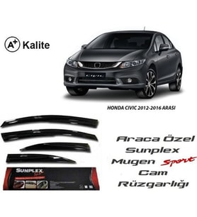 Honda Civic Fb7 Cam Rüzgarlığı Mugen Tip Sunplex 2012-2016