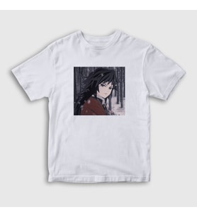 Presmono Unisex Çocuk Beyaz Winter Giyu Tomioka Anime Demon Slayer Kimetsu No Yaiba T-Shirt 298887tt (Beyaz)