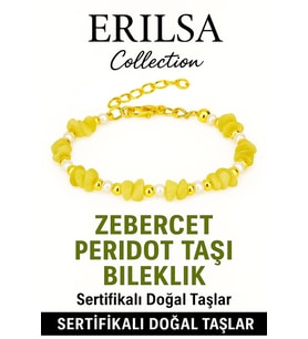 Sertifikalı Kırık Taşlı Model İnci – Zebercet (Peridot) Taşı Bileklik – Denge ve Canlılık Enerjisi (Çok Renkli)