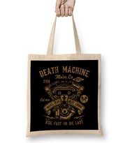 Engine Death Machine Ride Fast Or Die Last Bez Çanta Uzun Saplı