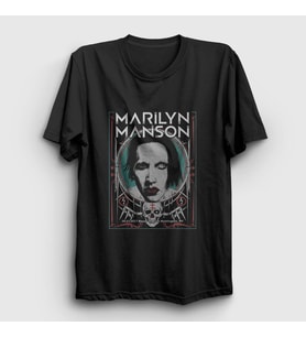 Presmono Unisex Siyah NY Marilyn Manson T-Shirt 38756tt