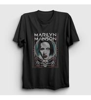 Presmono Unisex Siyah NY Marilyn Manson T-Shirt 38756tt
