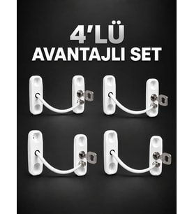 Pencere Güvenlik Kilidi Anahtarlı Çocuk Emniyet Kilidi 4’lü Set