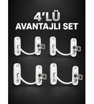 Pencere Güvenlik Kilidi Anahtarlı Çocuk Emniyet Kilidi 4’lü Set