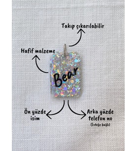 Dikdörtgen Şeklinde Kedi/ Köpek- İsimliği/ Künyesi (Gri)