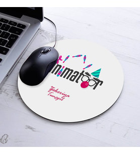 İsimli Animatör Temalı Yuvarlak Mousepad