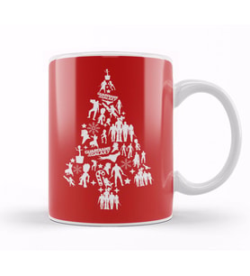 Guardians Of The Galaxy Christmas Tree Silhouette Kupa Bardak Porselen