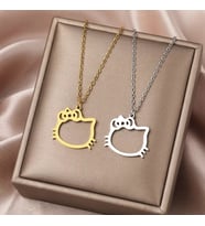 Kişiye Özel 925 Ayar Gümüş Hello Kitty Kolye (Gümüş)