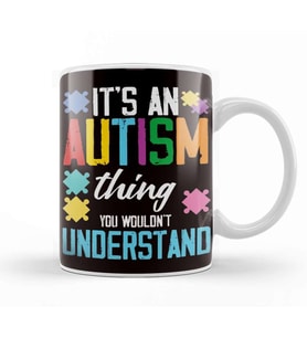 Autism Thing Awareness Puzzle Ribbon Autistic Special Needs Kupa Bardak Porselen