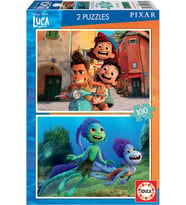 Educa 2x100 Parça Disney Luca İkili Puzzle - 19181 - Kız ve Erkek Çocuk