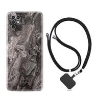 INFINIX Note 11 Pro Note 10 Hot 9 Play Kılıf Boyun Askılı Silikon Gri Mermer 1376