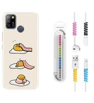 INFINIX Smart 4 5 6 Zero 8 S5 Pro Kılıf Kablo Koruma Spiral Silikon Sweety Egg 1322