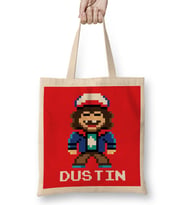 Stranger Things Dustin Pixel Character Bez Çanta Uzun Saplı