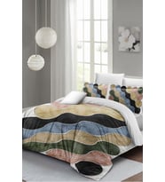Çift Kişilik ( Lastikli Çarşaflı ) %100 Pamuk Saten Nevresim Takımı Row Colors