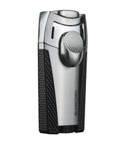 Quantoro 2 Torch Pürmüz Gümüş-Siyah Metal Puro Çakmağı - TRZ1038