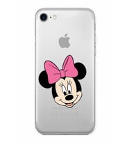 Apple iPhone SE 2022 Uyumlu Kamera Korumalı Tıpalı Kapak Minnie Mouse TasarımlıŞeffaf Kılıf