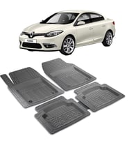 Renault Fluence Uyumlu 3D Havuzlu Universal Oto Paspas Seti - PRF (Siyah-Gri)