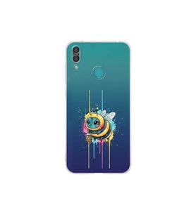 Huawei Y7 2019 ile uyumlu Splash arı tasarımlı şeffaf silikon kılıf