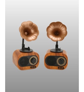 Şarjlı Mini Retro Radyo Bluetooth Hoparlör Çoklu Bağlantı Seçenekli Yeni Nesil