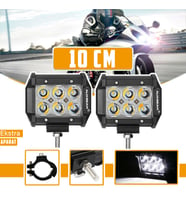 Off Road Motosiklet 2'li 18W Çift sıra 12 led 10 cm Beyaz Turuncu