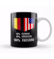 50% German 50% American %100 Awesome Immigrant Kupa Bardak Porselen