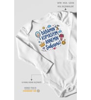 Babamın kopyasıyım annemin şaheseri Uzun Kollu Çıtçıtlı Bebek Body