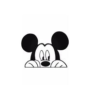 Mickey Mouse Peeking Sticker Oto 20 Cm