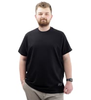 Mode XL Büyük Beden Erkek T-Shirt Basic Likralı Bisiklet Yaka Tişört STAY U24071 Siyah