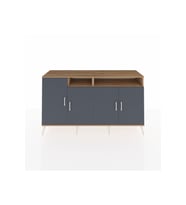 Kronos Konsol 6 Raflı 4 Kapaklı 176x59x99 Çam-Antrasit/Çam