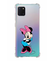 Samsung Galaxy A81  Köşe Korumalı Antişok Kapak Minnie Mouse Tasarımlı Şeffaf  Kılıf