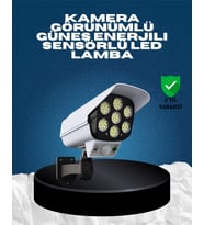 Güneş Enerjili Kamera Görünümlü Hareket Sensörlü Led Duvar Lambası Uzaktan Kumandalı - Lisinya