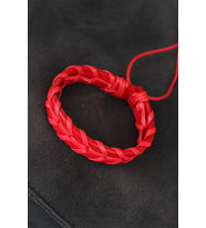 Kırmızı Örgü Deri Erkek Bileklik 5886 - HPSBYI4806-1415