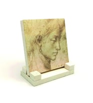 Baş Etüdü (Leonardo Da Vinci)Baskılı Doğaltaş Masaüstlük