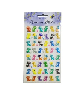 Puf Sticker Balıklı Kedi