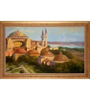 EV İŞYERİ OFİS İÇİN ALTIN ÇERÇEVELİ PASPARTULU TABLO VB33