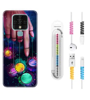 Tecno Camon 16 18P Pova 3 Pova Neo Kılıf Kablo Koruma Spiral Silikon Finger planet 1740