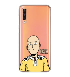 Samsung Galaxy A70 Uyumlu One Punch Man Tasarımlı Şeffaf Telefon Kılıfı