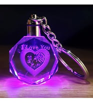 I Love You Kalpli Renk Değiştiren Işıklı Anahtarlık
